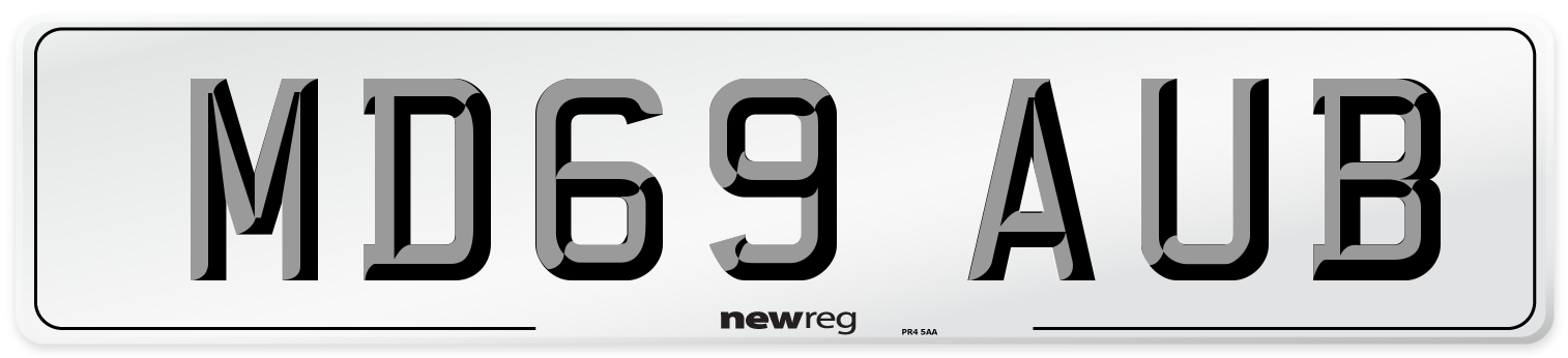 MD69 AUB Number Plate from New Reg